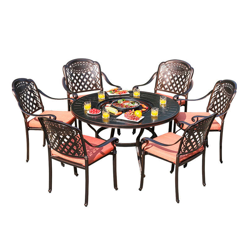 户外多功能烧烤桌椅组合家用庭院室外花园院子露天电烤碳烤火锅