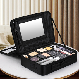 niceland大容量化妆包女纹绣工具箱盒，便携专业化妆师，跟妆品收纳包