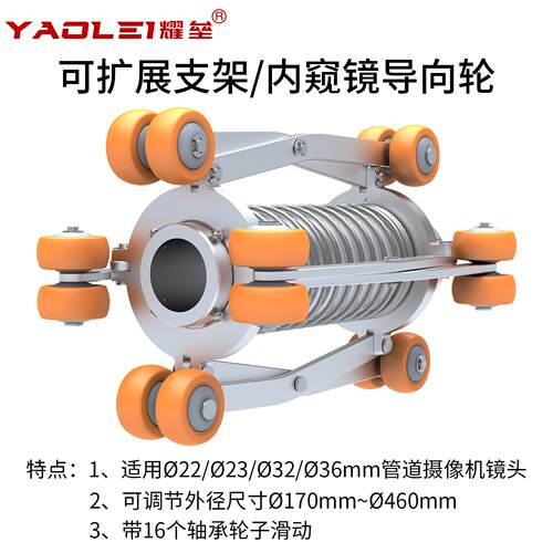 耀垒下水管道内视镜摄像头爬行器可伸缩扩展支架指向滑轮镜头配件