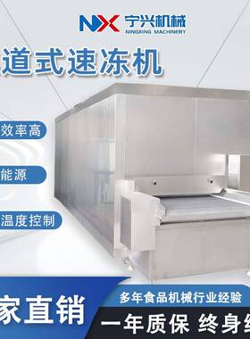 大产量隧道式速冻机 大型商用预制菜速冻生产线 黄花鱼速冻设备