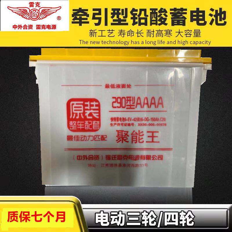 厂家供应雷克电瓶电动三轮车牵引水电瓶蓄电池12V200ah长续航