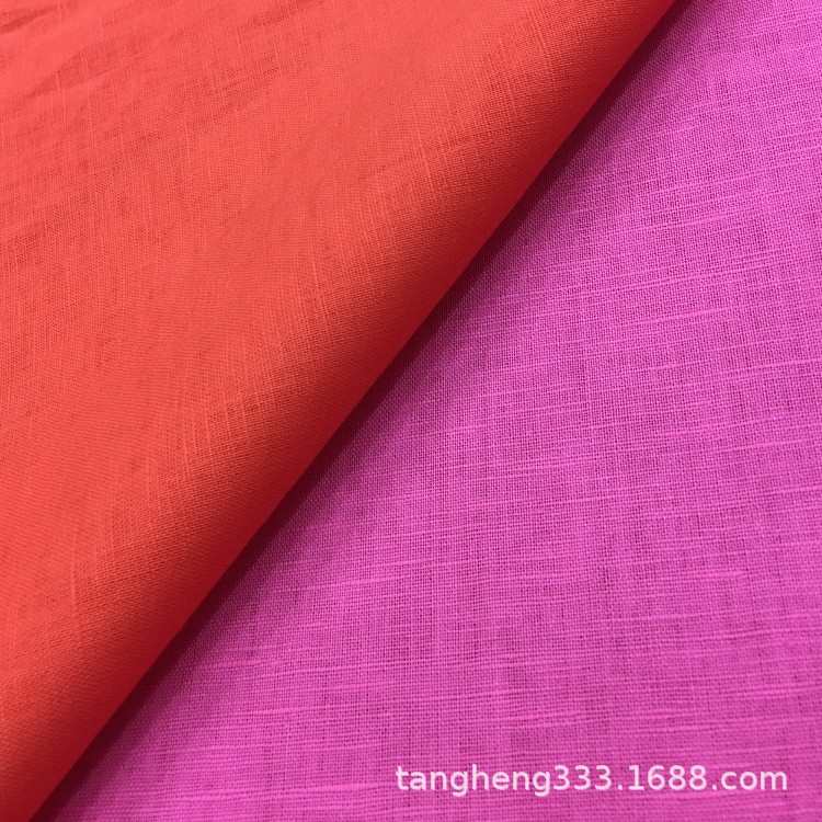 现货多色纯亚麻 21*14麻棉317交织布料面料 纯亚麻染色布 麻布