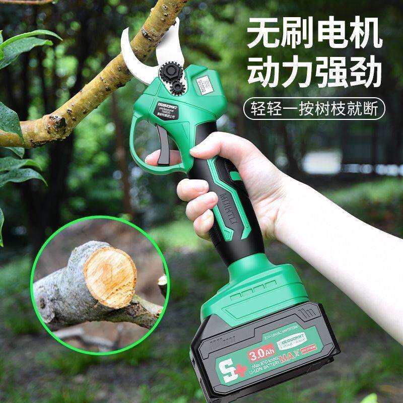 美耐特锂电电动修枝剪大功率果树电剪子加长杆高枝粗枝智能电剪图片