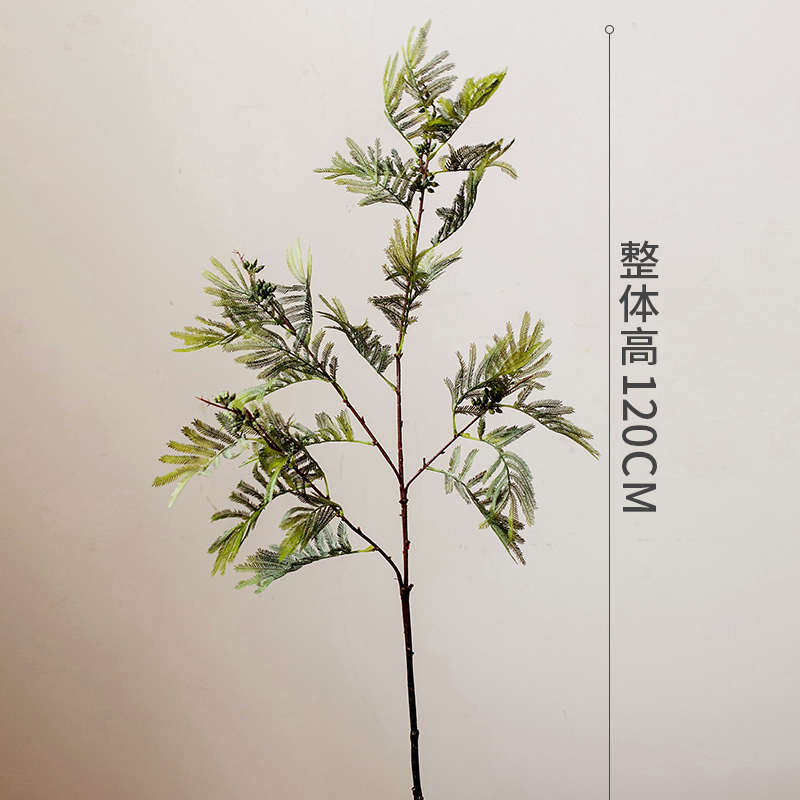 掬涵金合欢果枝叶条超大仿真花绿植银荆树刺球装饰插花材艺术北欧