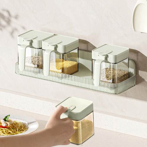 Luxury Kitchen Wall-Mounted Spice Rack with Sealed Seasoning