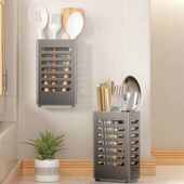 乐持家LOCIKA筷子筒厨房置物架壁挂式 筷笼筷篓沥水餐具勺子收