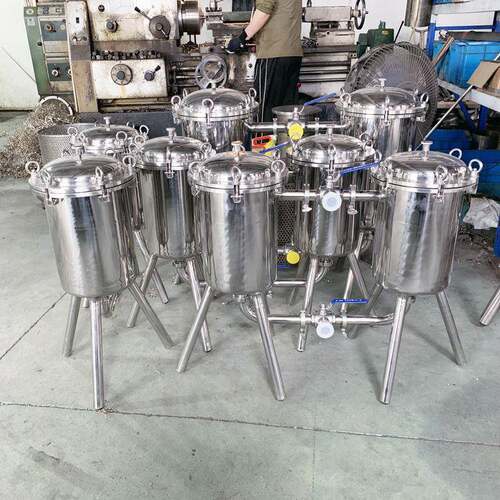 机械双联过滤器3T/h食品饮料果汁专用卫生级镜面抛光