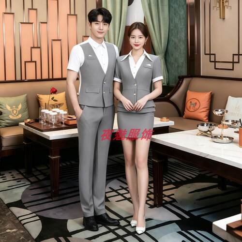 高档夜场ktv公主少爷工装酒吧dj服务员制服商K沐足工作服套装短袖