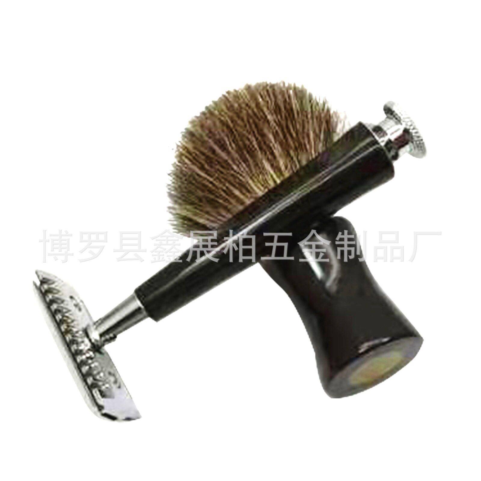新款直销士护理手动传统剃须刀面部除毛器獾毛修面起泡刷刮胡刀架