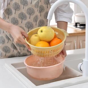 Double-layer plastic medium-sized kitchen fruit and vegetabl