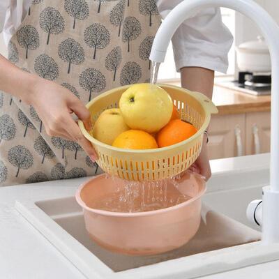 Double-layer plastic medium-sized kitchen fruit and vegetabl