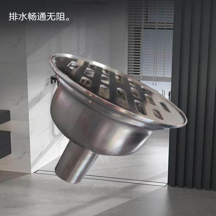 不锈钢304无水封普通直通排水流畅条框盖地漏管道.实验室