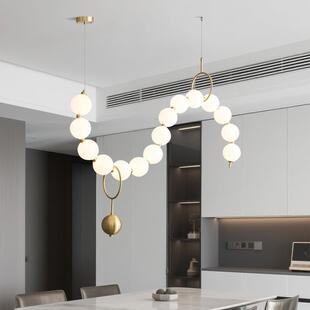 229欧室轻奢客北厅卧吊灯简约网红灯吧台餐厅灯圆形佛珠吊灯艺术