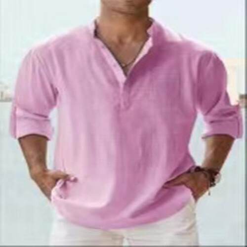 Men's men's trendy stand up collar shirt, sports long