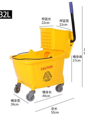 AF08080拖把桶加厚单桶榨水车酒店挤水桶洗墩布桶家用拖把压水车