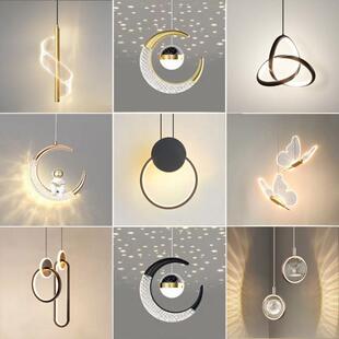 吊线灯床头简约现代网红创意客厅背景主卧长线过道走廊小吊灯