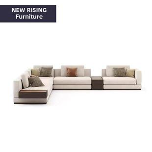 意大利现代极简转角沙发酒店大平面l型沙发会所接待休闲区甲板