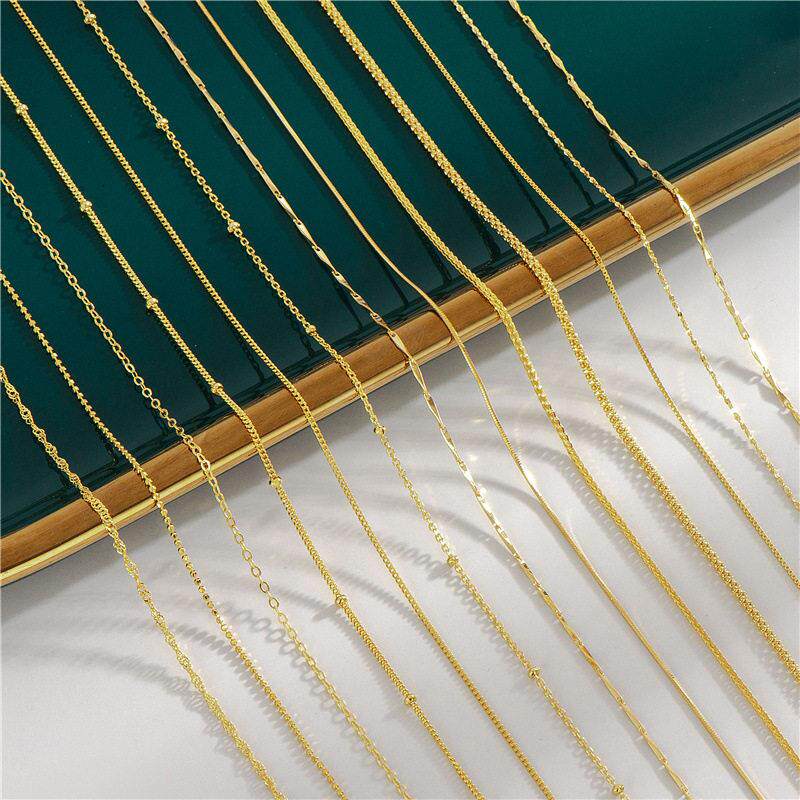 925 Sterling Silver Chain Necklaces 18K Gold Plated Necklace