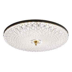 北欧后现代全铜卧室灯饰轻奢简约房间圆形复古玄关客厅led吸顶灯