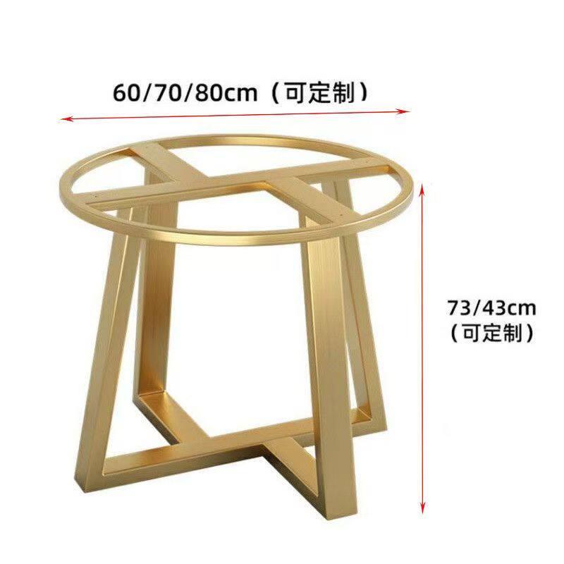 新款玻璃台岩板圆桌腿支架大理石铁艺框架加高桌脚圆形小茶几餐桌图片