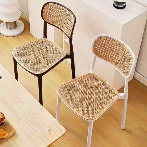 塑藤椅子藤料条中古藤编家椅靠背椅透EZB气户外凳子用餐椅商用餐