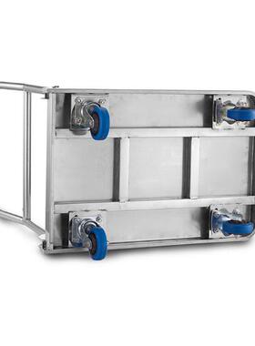 201不钢手平推车锈板车酒运店行李搬至佳仓储拉货小推车