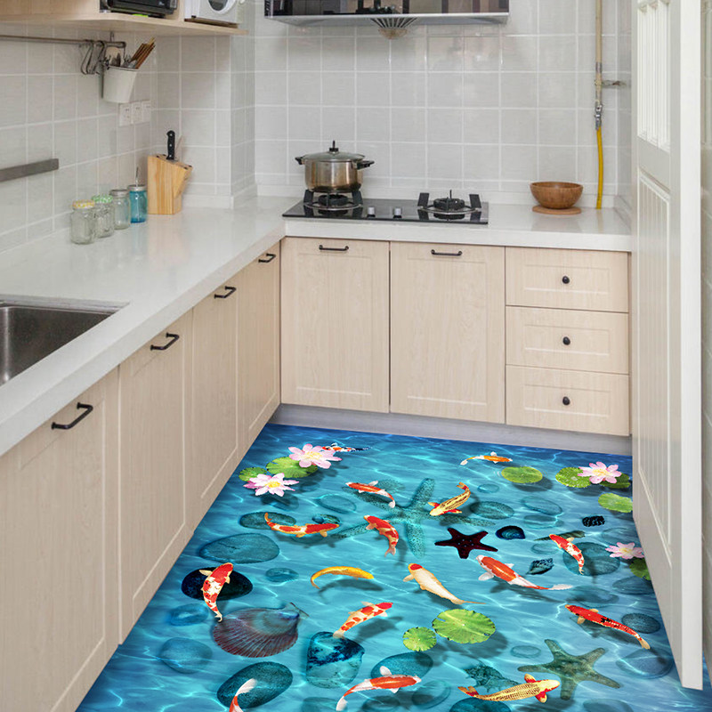 防滑耐磨自粘地贴装饰地板贴纸卫生间浴室地面防水3d立体贴画墙贴,家居饰品,软装墙贴,淘宝优惠券,粉丝福利购,淘宝优惠卷