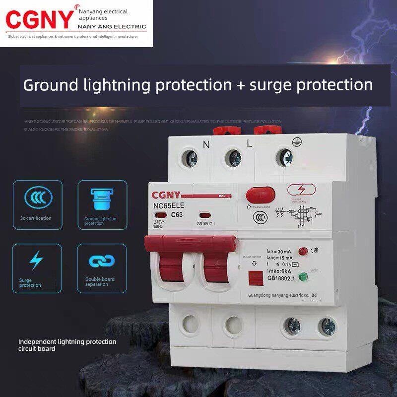 防雷漏电广东南洋电器浪涌保护器家用总开关接地线断路器220V