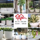 户外玻璃钢长方形花箱商场美陈组合花盆广场大号景观花池圆形树池