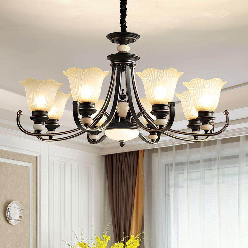 工厂直销美式客厅吊灯简约乡村复古餐厅卧室灯大气铁艺烤漆灯具