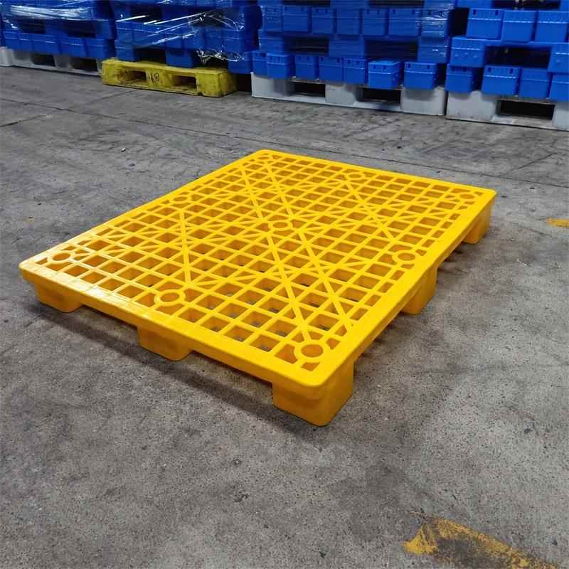九脚黄色网格卡板1.2米*1米塑料黄色方角卡板新料加厚叉车栈板