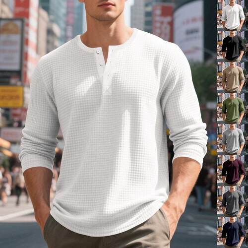 Shirt Casual Vintage Fitted Pattern Autumn Winter Mens Polo