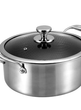 钢炖锅不锈钢家用/24304蜂窝20三层26套装加厚/22//汤锅不粘锅28