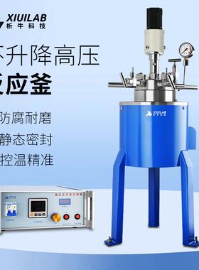 科技不升降型高温高压反应釜不锈钢机械搅拌实验室氢化罐1-5L