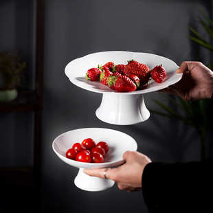 茶点瓷心盘点盘白玉盘特色盘供高脚酒店水果盘冷菜景德镇高温陶瓷