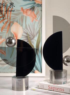 轻奢风装高ZY5326档水几何摆晶件家居品客厅饰电视柜茶几抽象软艺