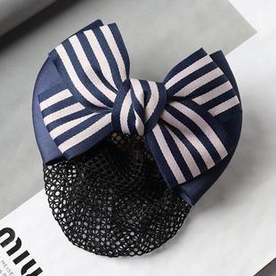 职业头花女带网兜护士空姐银行酒店服务员工作发夹包头发网套上班