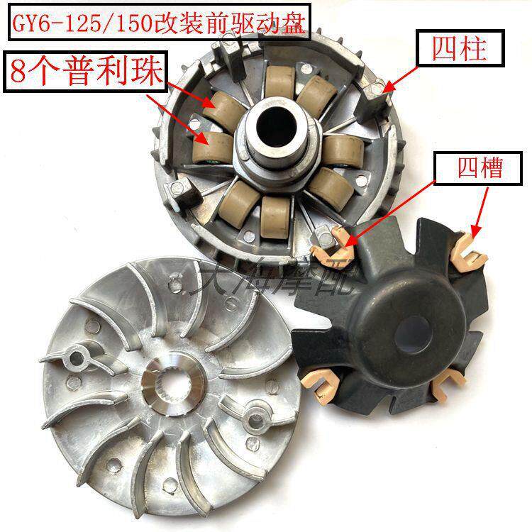 踏板机车改装配件GY6 125 150主动轮前皮带轮驱动盘离合器8珠