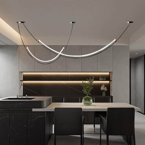 2025设计师线 线条饭厅灯具现代简约个性客厅吧台展厅样板间岛台