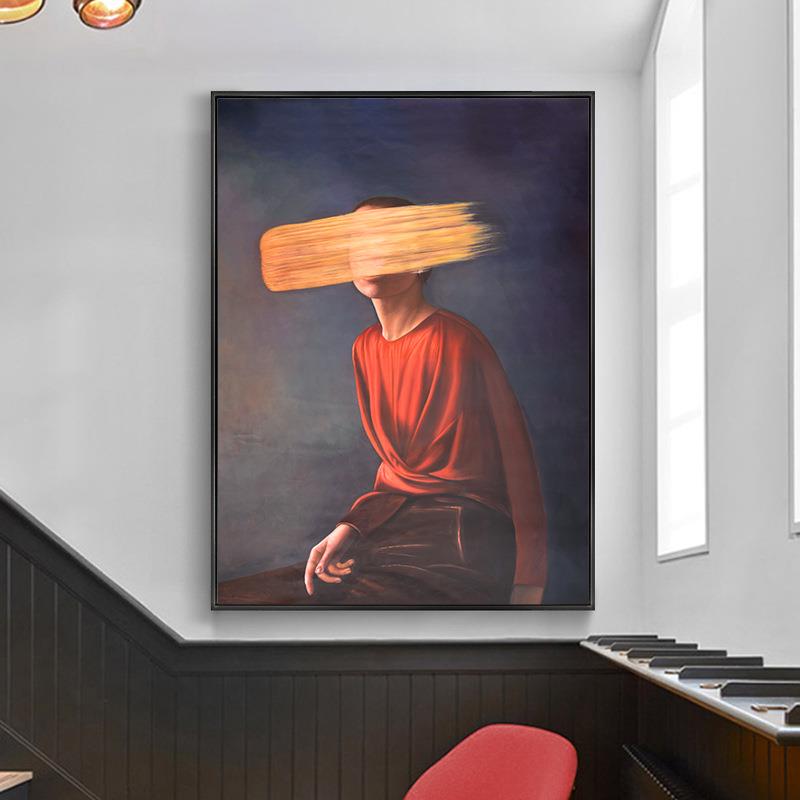 简约抽象人物装饰画 现代复古风客厅卧室画 服装店工作室墙面挂画