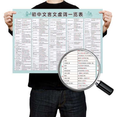 初中语文常见文言文重点知识归纳汇总实词虚词解释挂图全套墙贴