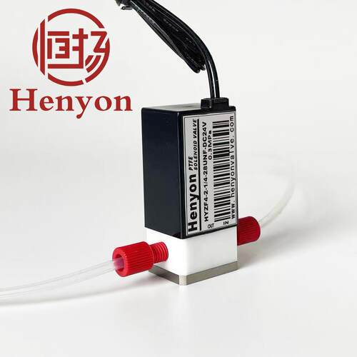 Henyon恒扬微型电磁阀HYZF4-2-1/4-28UNF耐腐蚀在线分析仪阀
