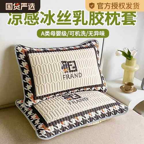 乳胶凉席枕套一对家用冰丝枕头套成人男单人枕芯内胆套48cmx74cm
