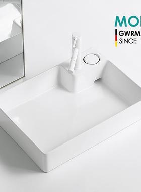 MOER新款台控陶瓷台上盆洗手盆洗脸面盆单盆卫生间阳台家用大容量