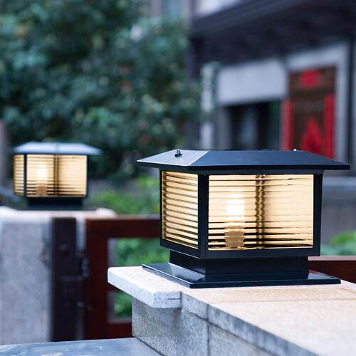 太阳能LED柱头灯户外防水家用室外景观庭院氛围灯别墅花园围墙灯