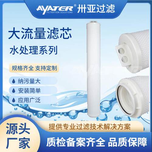 卅亚过滤替代PARKER派克大流量滤芯40寸单圈大流量折叠水滤芯厂家