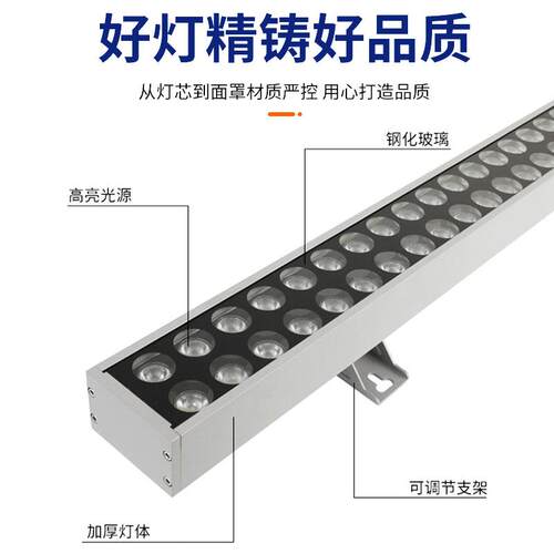 户2外防水洗灯外墙专用楼洗墙灯LED洗墙低压4v体桥梁亮墙化线条灯