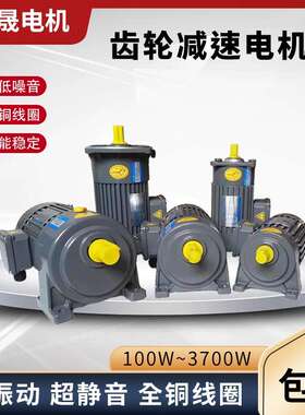 汇晟三相380交流齿轮减速电机750W 变频调速400W卧式马达CH28CV22