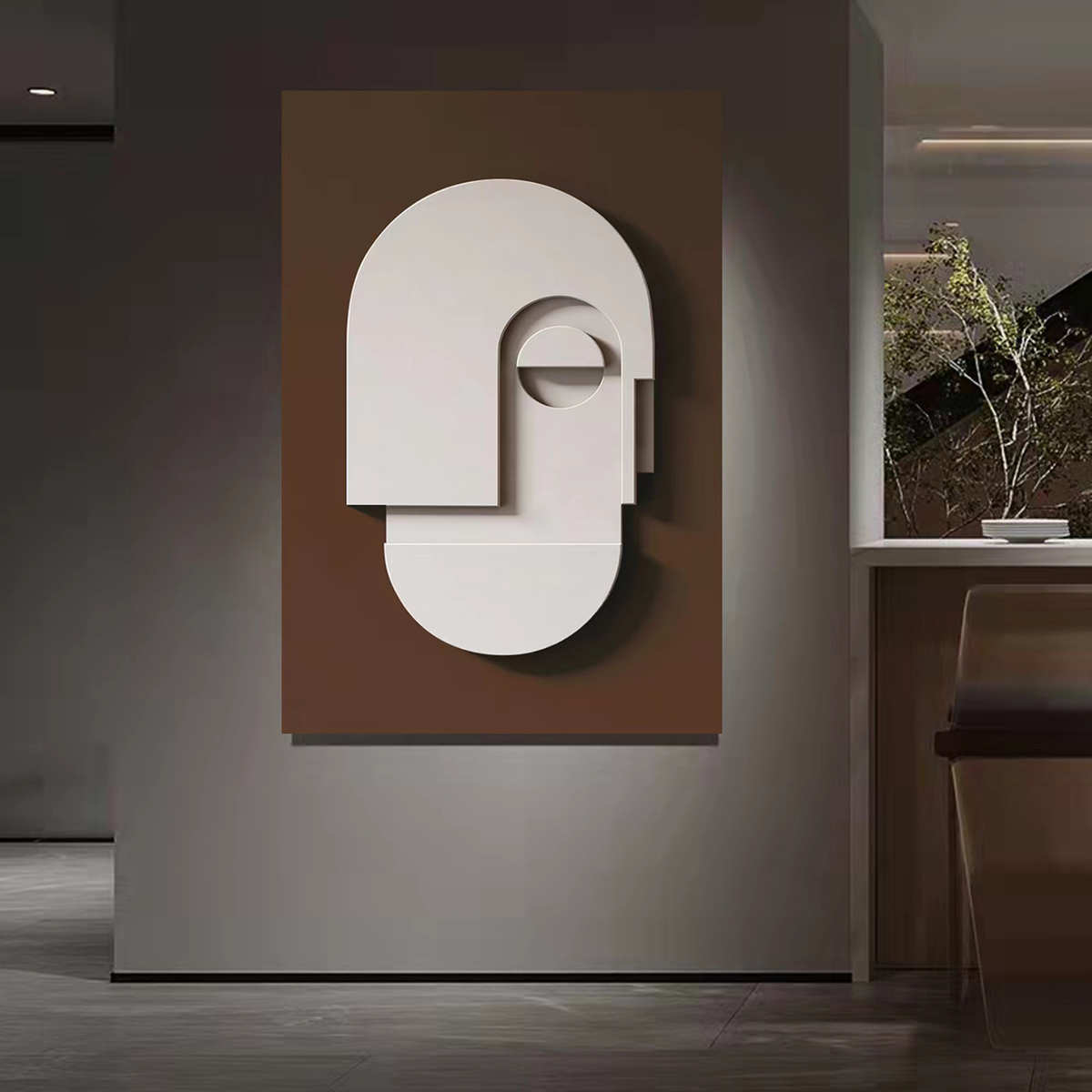 意式人像立体木雕客厅卧室装饰画样板房工作室展厅背景墙无框挂画图片