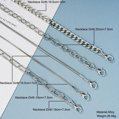 Metal chain bracelets 5 set银色多层金属炼条手錬5件套bracelet